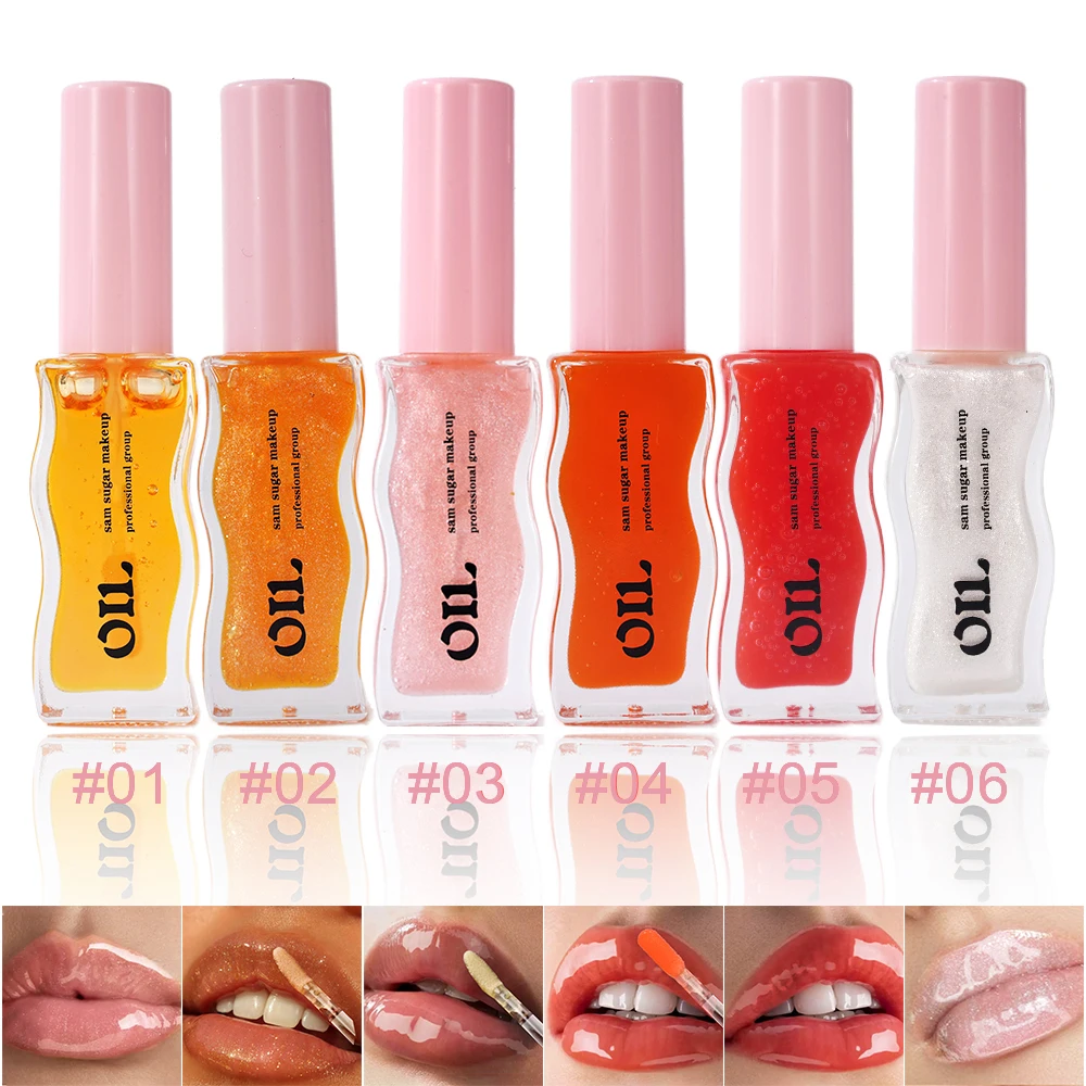 6-farbiges Fruit & Honey Essence Lippenöl, langanhaltend, feuchtigkeitsspendend, leichte Lippenlinien, Lippenprotektoren, transparente Lippenglasuren