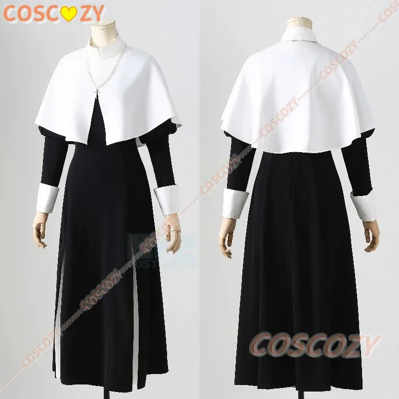 2025 11 مارين أزياء تنكرية قلادة شعر مستعار الموسم الأول 2 نساء فتاة راهبة موحدة كيتاجاوا فستان أسود الهالوين C