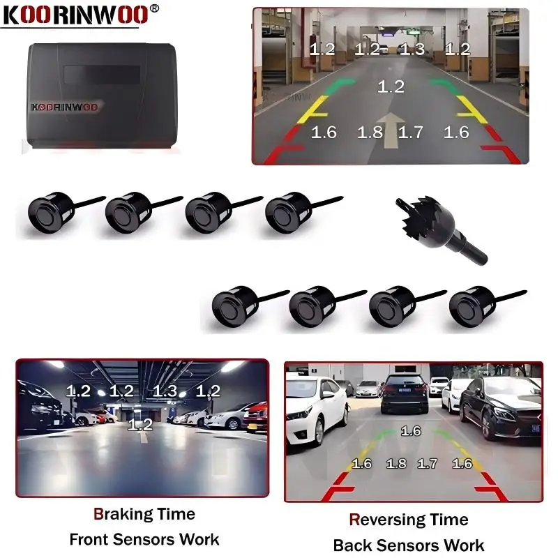 Parking Sensors Kit Front And Back Radar Reversing Blind Spot Detection Automotive Smart Systems Parktronics Electronic Devices