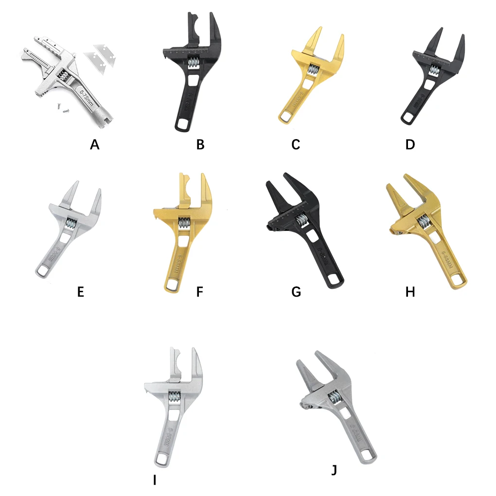 

Plumbing Wrench Adjustable Basin Spanner Aluminum Alloy Multifunctional Faucet Key Pipe Repairing Assembly Hand Tool