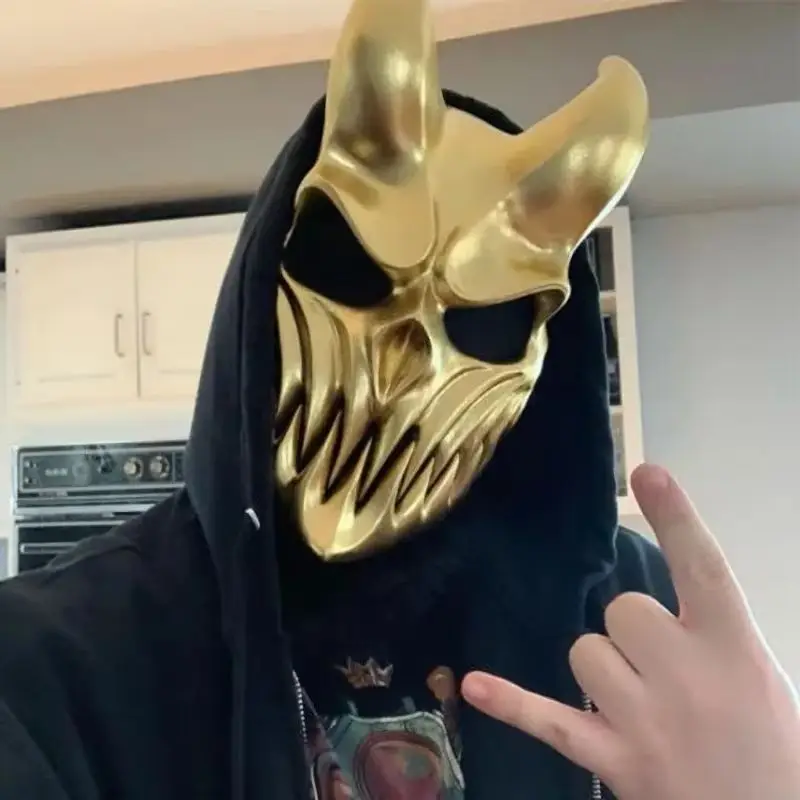 

Маска из ПВХ с подвижным ртом для танцев на Хэллоуин, русская мертвая ядерная лента, реквизит для маскарада с регулируемой резинкой