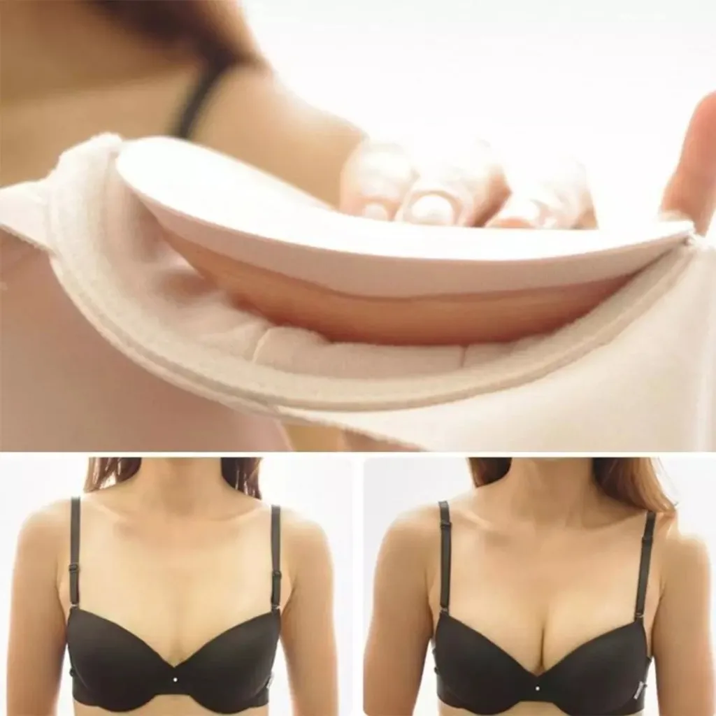 Bantalan Bra silikon wanita, 3 pasang bantalan tidak terlihat merekat sendiri bantalan Bra Push Up tahan air bantalan dada