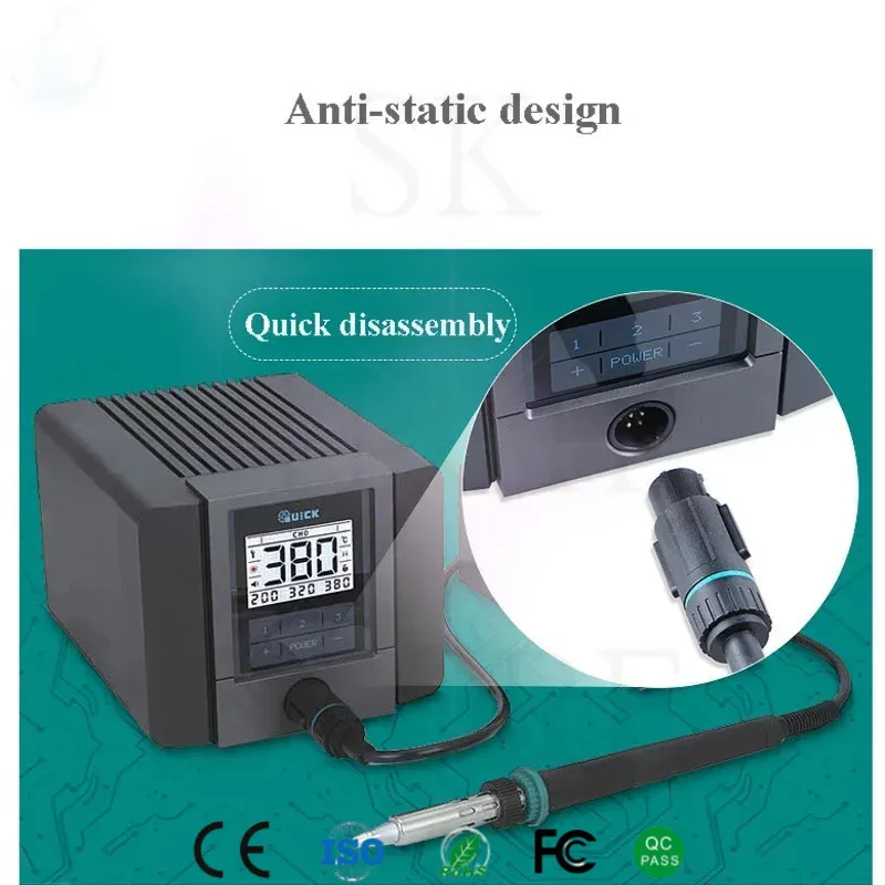 

QUICK Speed Temperature Return Antistatic Intelligent Leadfree Welding Platform TS2200 TS2300D Soldering Station Iron
