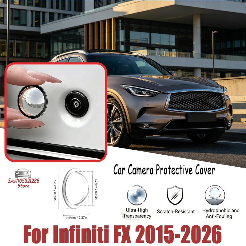 

360 Reverse Cam Cover For Infiniti FX 2015-2026 2Pcs Anti-Scratch HD PC Lens Protector, Waterproof Easy Install Car Accessorie