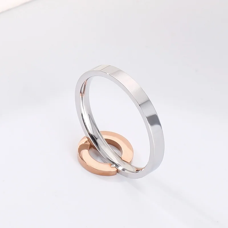 Korean New Roman Numeral Round Rings For Women Silver Color Stainless Steel Zircon Trendy Women Rings Party Jewelry Gifts