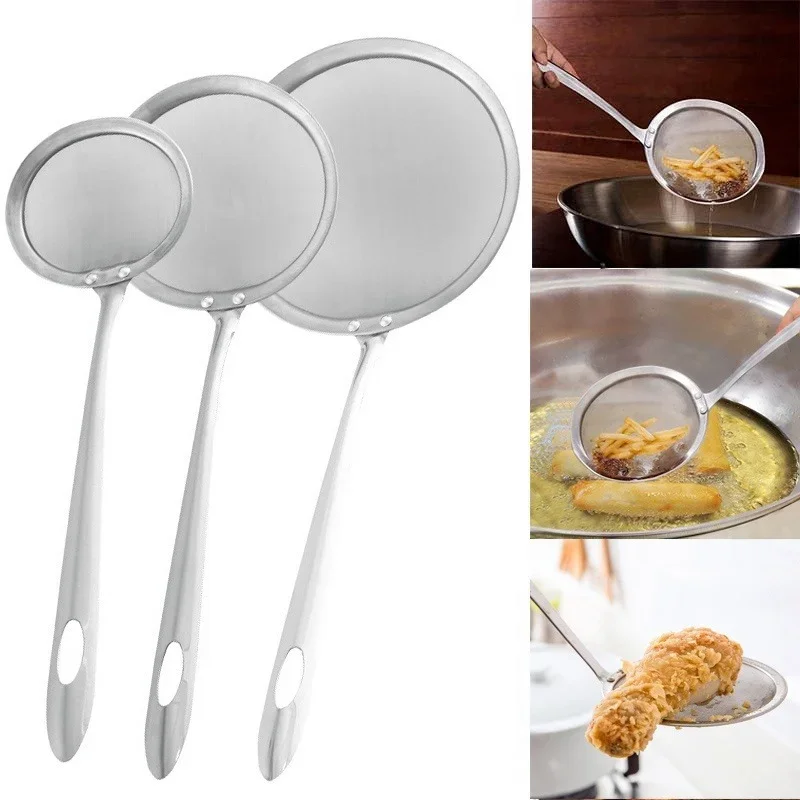 High Quality Stainless Steel Fine Mesh Colander Hot Pot Filter Soup Skimmer Spoon Mesh Percolator Strainer Fat Oil Skim Grease