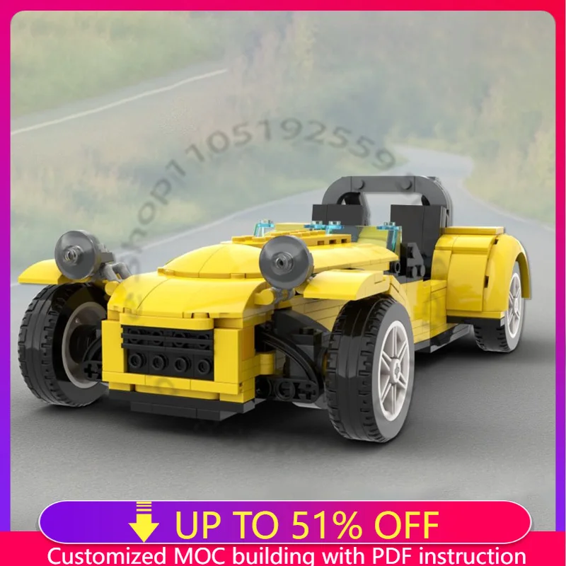 

803 PCS MOC Customize Speed Hypercar Caterham Seven Superlight R500 Model Building Block Brick Technology Assembly DIY Toy Gifts