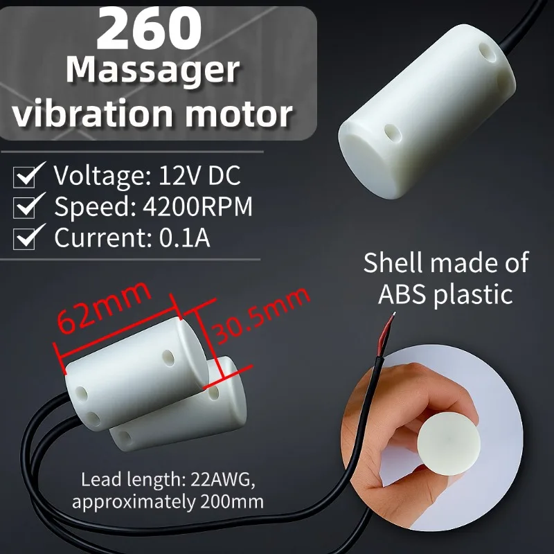 

12 В 260 4200 об/мин вибрационный мотор-массажер, АБС-пластик, 30,5*62 мм - аксессуары для кормушки для лягушек/лопцов