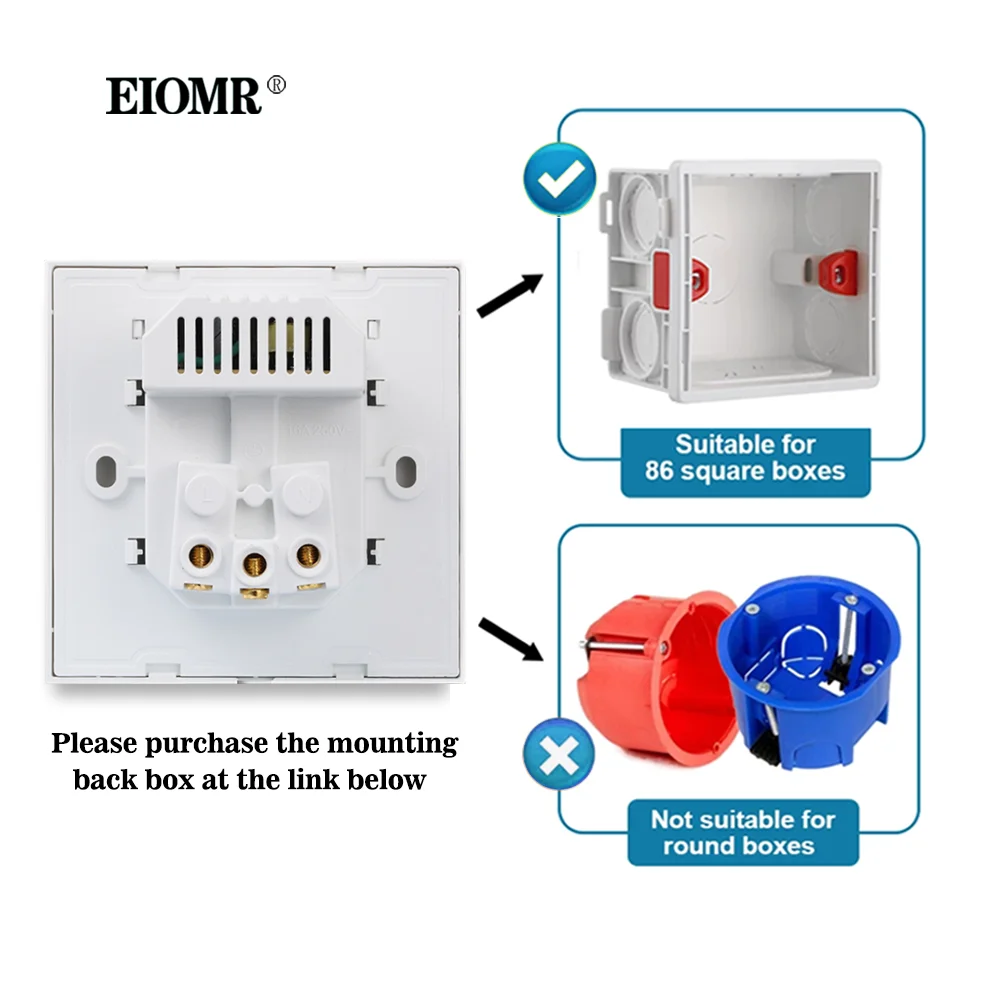 EIOMR EU French Standard Socket 16A Wall Power USB Socket AC 110~250V 86mm*86mm Bedroom Socket Dual USB Charger Port for Mobile