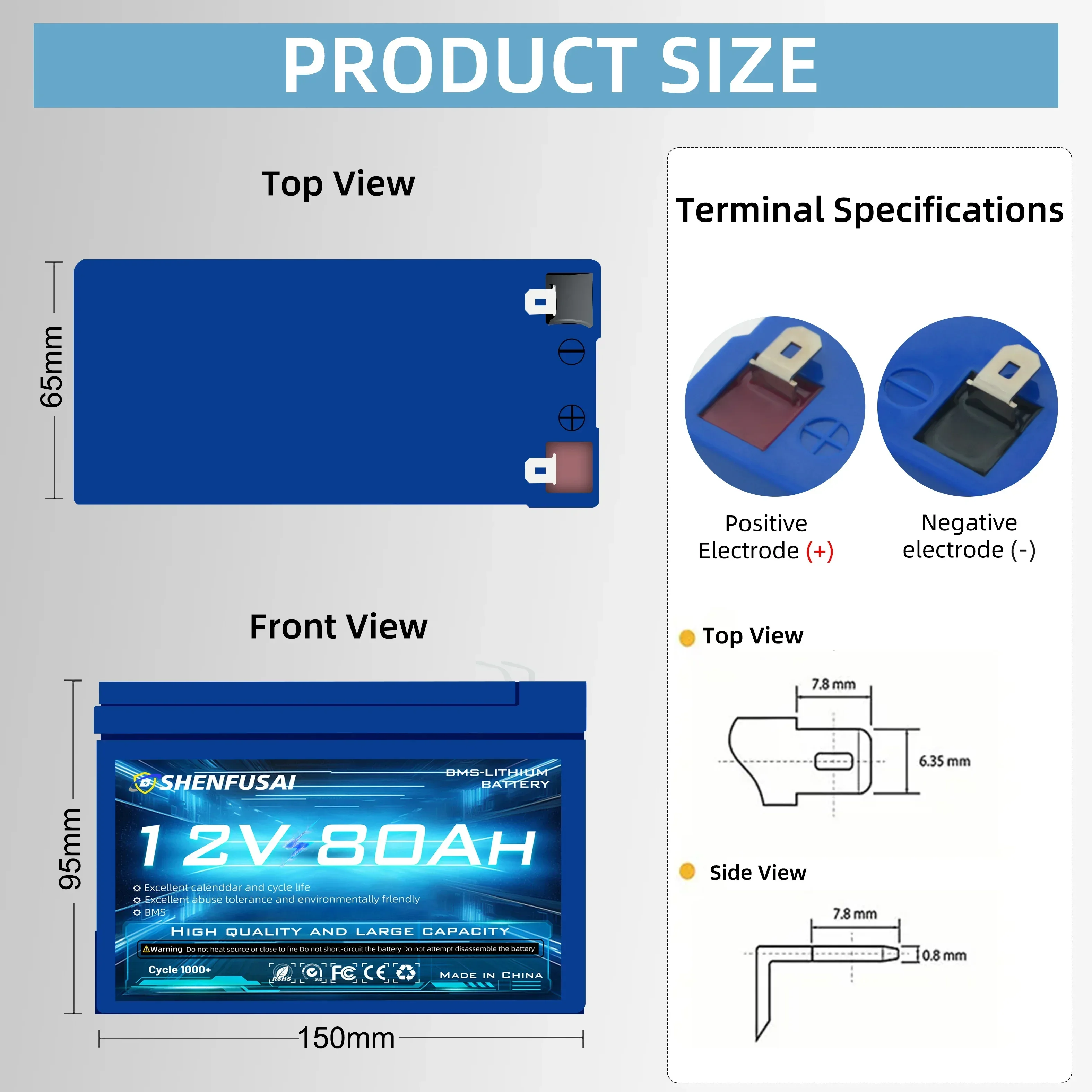 Upgraded Lithium Battery Pack 100Ah/80Ah Built-in BMS 30A High Current For solar cell 12V 80Ah Li Ion 18650 Battery