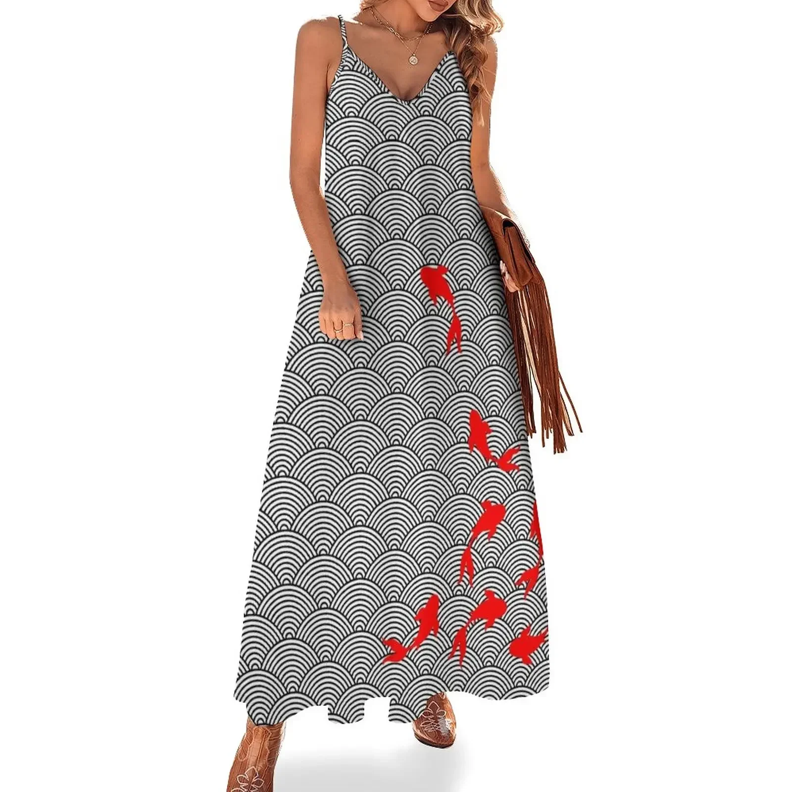 

Japanese Carps Sleeveless Dress wedding guest dress 2025 dresses for womens Dress