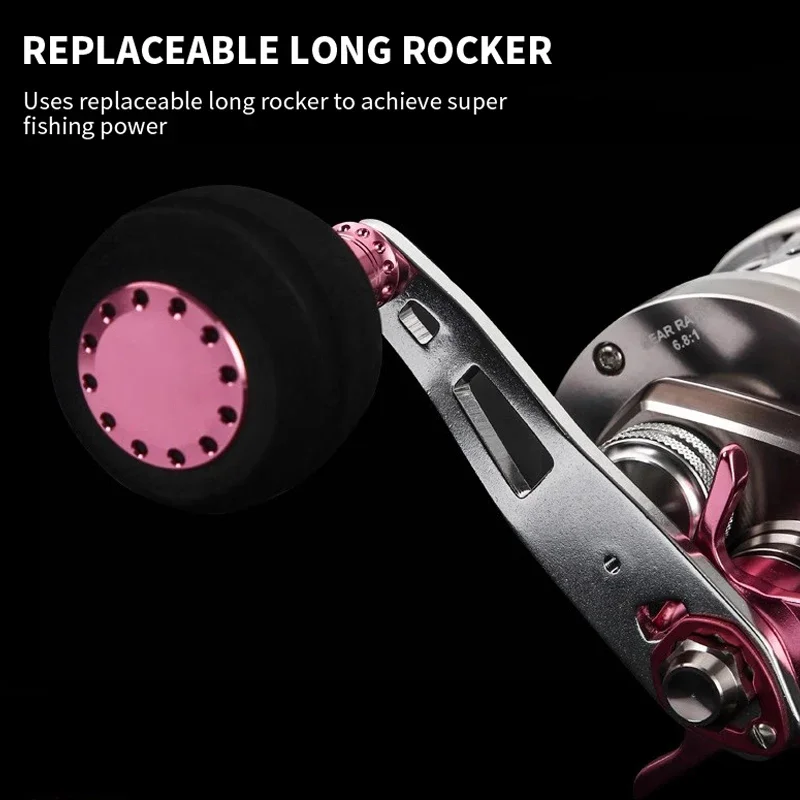 RANMI Full Metal Roller Reel 6.8 1 Speed Ratio Max Resistance 12kg 10 1BB Bait Casting Slow Roll Iron Sheet Offshore Fishing