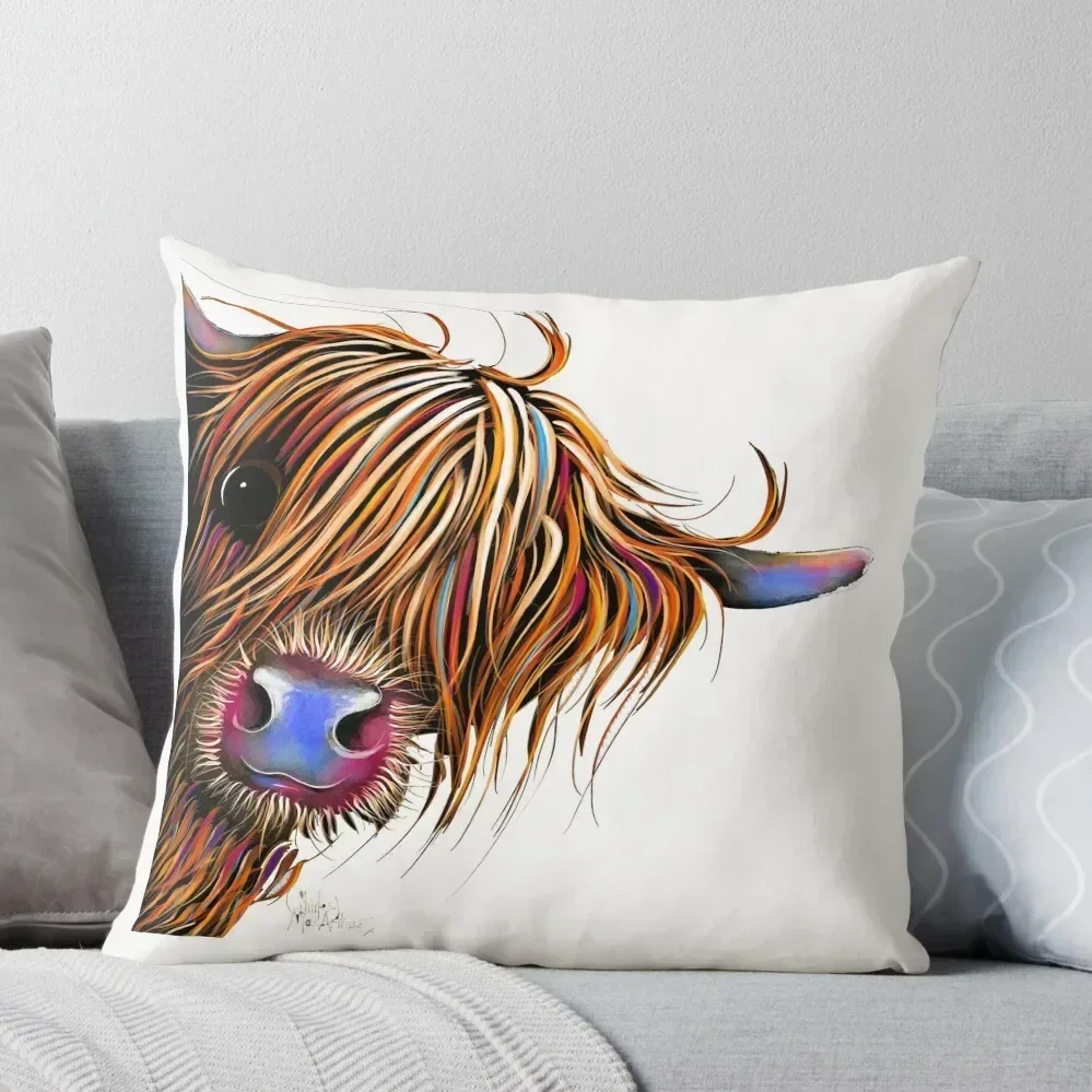 HiGHLaND CoW PRiNT SCoTTiSH ' SuGaR LuMP ' BY SHiRLeY MacARTHuR Throw Pillow Custom Cushion Cushions Cover pillow