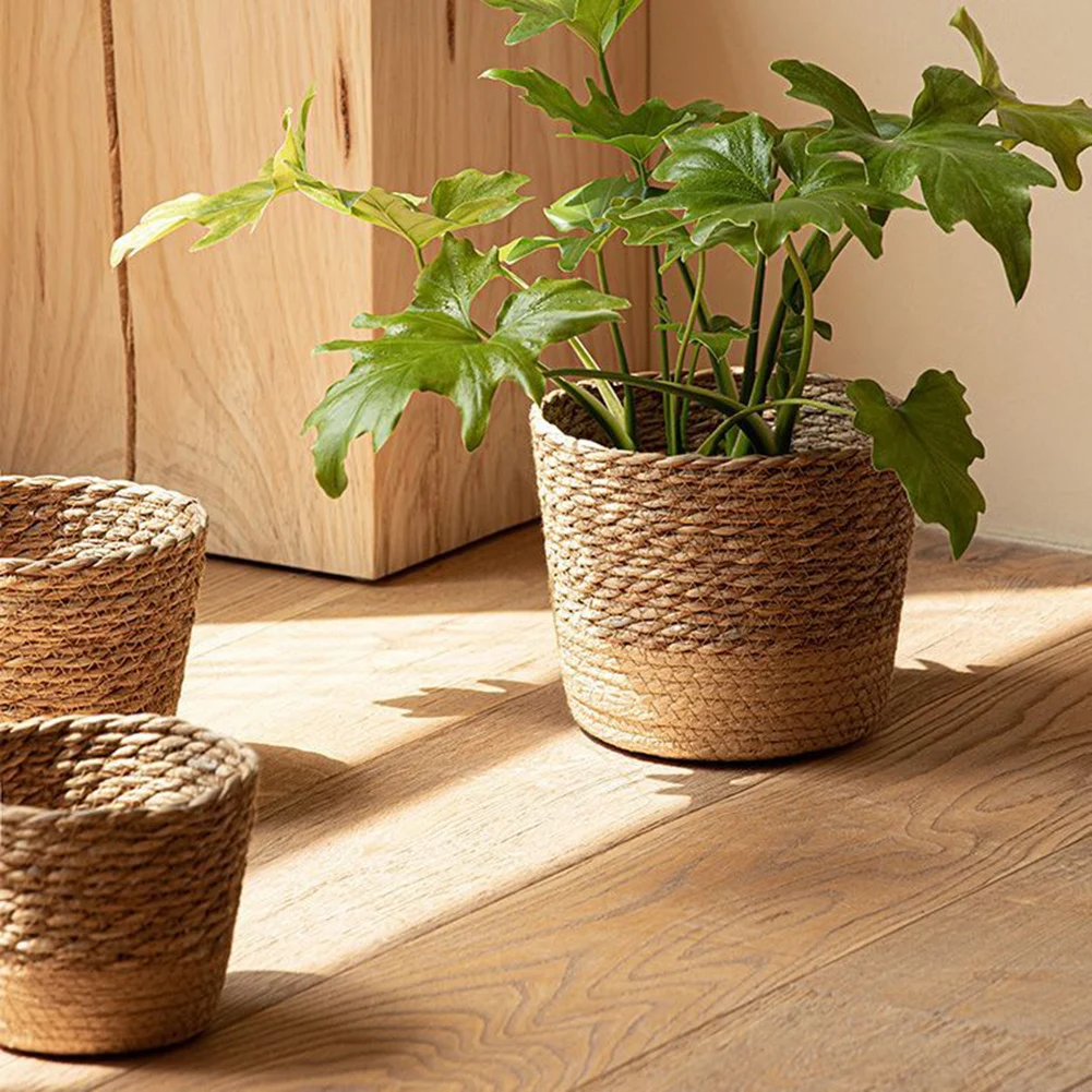 Multi-purpose Woven Storage Ba - Rattan Plant Basket ulasan dan harga