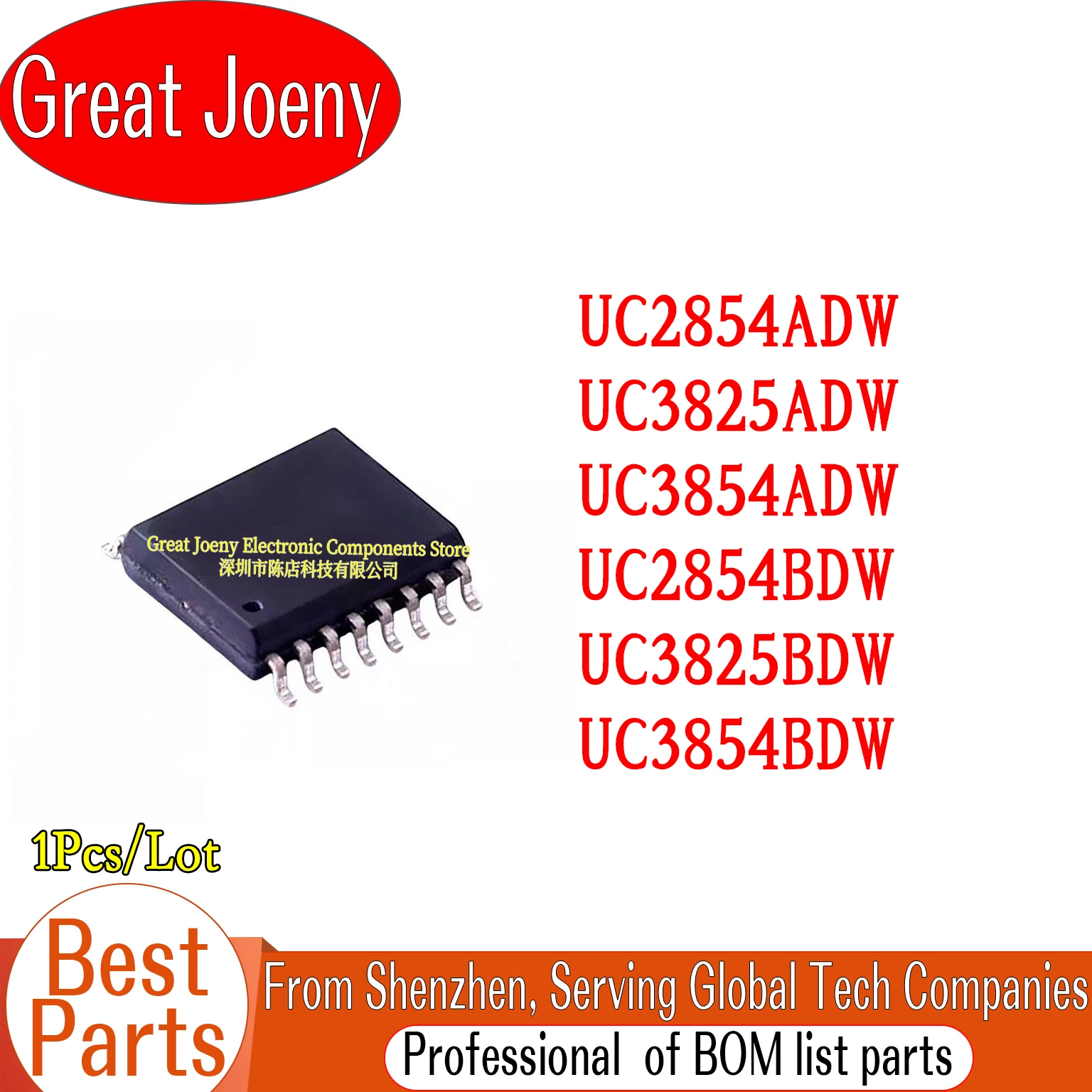 

100% New UC2854ADW UC3825ADW UC3854ADW UC2854BDW UC3825BDW UC3854BDW IC Chipset SOP-16