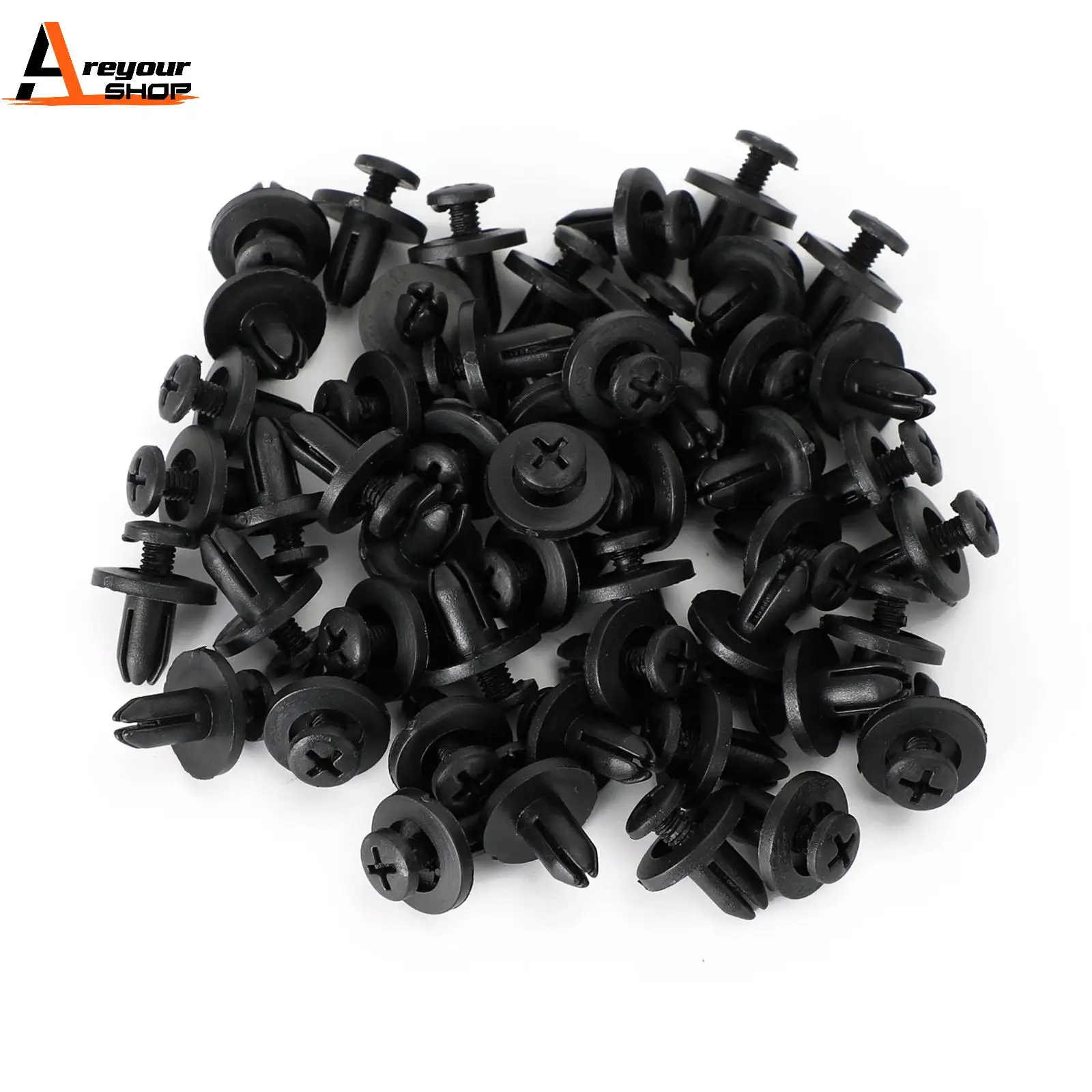 Areyourshop 50x 6mm Fairing Clip Screw Rivets Panel Trim For Suzuki GSX, Burgman, V-Strom motor parts