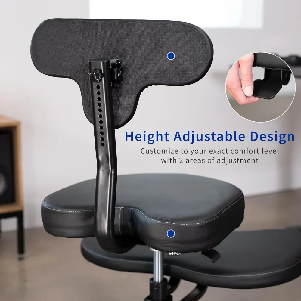 Ergonomic Mobile Cross Legged Desk Chair with Wheels, Home and Office, Flexible Kneeling Chair for Fidgeting