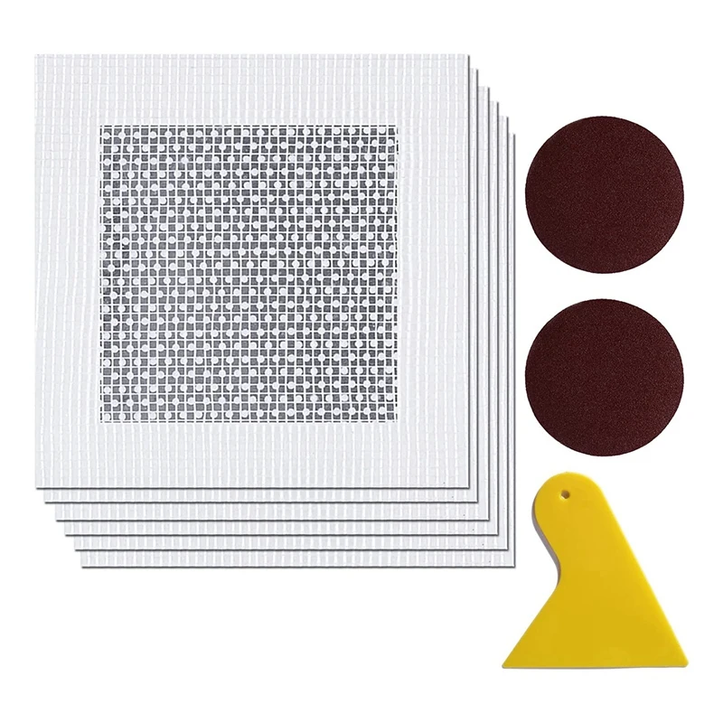 

1Set Wall Surface Repair Wall Hole Repair Kit 6-Pack Drywall Wall Hole Repair Kit With Scraper Sandpaper 8 Inches