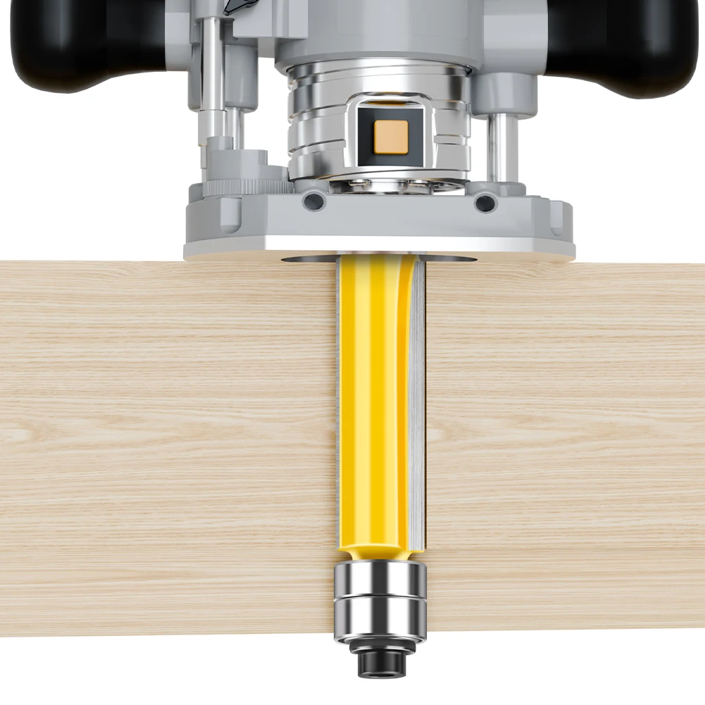 1/4pcs 8mm Shank Blade Flush Trim Router Bit With Double Bearing for Wood Template Pattern Milling Cutter for Woodworking Tools