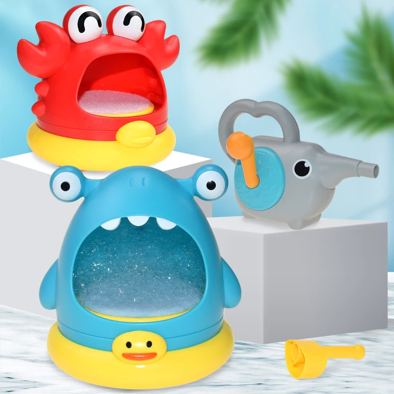 Crab Bubble Machine Bathroom Bath Toy Children Splashing Water Shark Blowing Foam Making Machine