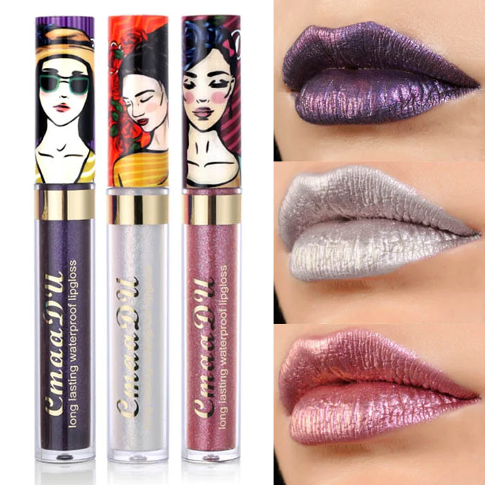 CmaaDu 12 Colours Beauty Pearl Lip Gloss Long Lasting Waterproof Liquid Lipstick