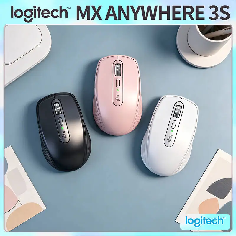 Logitech MX Anywhere 3S Productivity Mouse - 8000 DPI, MagSpeed Hyper-Scroll, 3-Device Connect, USB-C Quick Charging Build