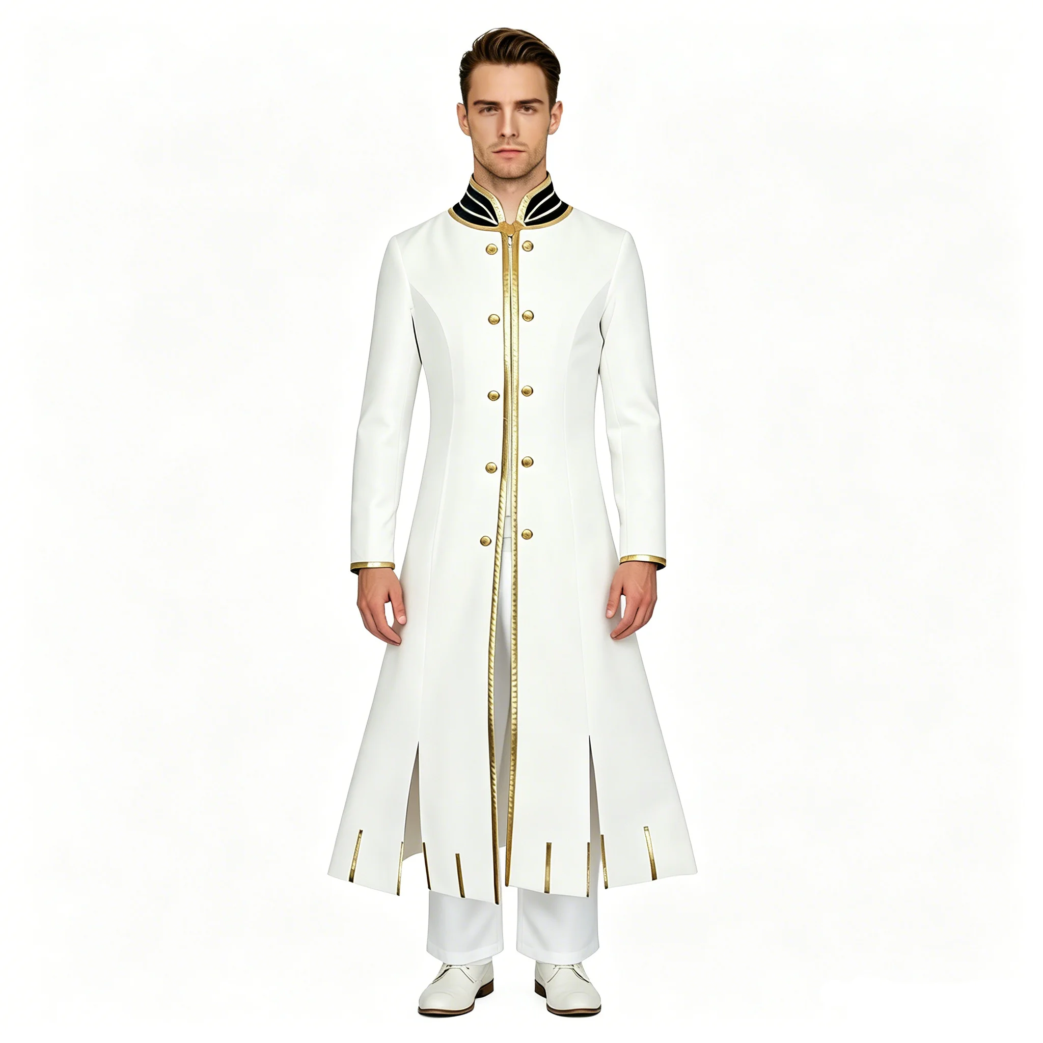 AwwCos Anime Sin Archbishop of Greed Regulus Corneas Costume de Cosplay Adulte Blanc Ensemble Uniforme Pantalon Long Tenue d'Halloween