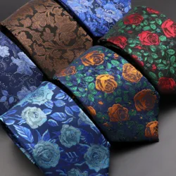 Neuheit Männer Krawatte Blumen Rose Blume Muster rosa rot blau grün Krawatten Freizeit geschäft täglich tragen Krawatte Hochzeits feier Geschenk