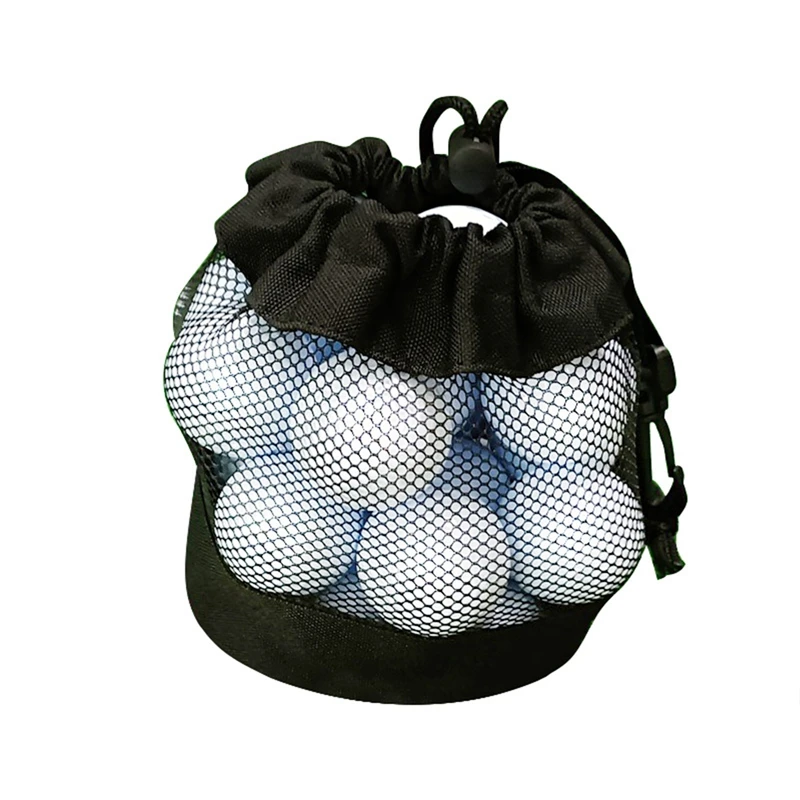 Multipurpose Golf Ball Organizer for 20 Balls Drawstring Golf Ball Pouch Carrying Portable Holder Nylon Mesh for Fitness Sport