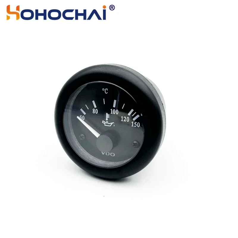 VDO Type Oil Temperature Gauge Meter Used for Diesel Eenerator Sets and Excavators 50-150 ℃ 12V/24V Optional