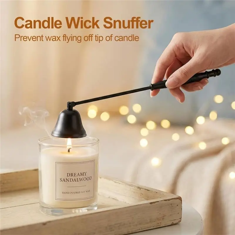 ALIM-For Candle Lovers 4-In-1 For Candle Care Kit With Wick Trimmer Cutter, Extinguisher Snuffer, Dipper And Storage Tray Plate