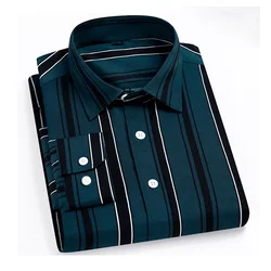 Men's Striped Business Casual Long Sleeved Shirt Wrinkle Resistant and Non Ironing Comfortable Top