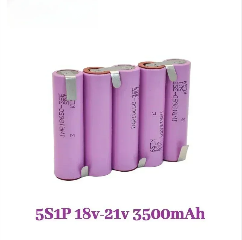 Batterie de soudage pour tournevis, 2024, 20A, 18650, 35E, 3500mAh, 7000mAh, 3S, 4S, 5S, 6S, 8S, 7.4V, 12.6V, 14.8V, 18V, 25.2V, 29.6V