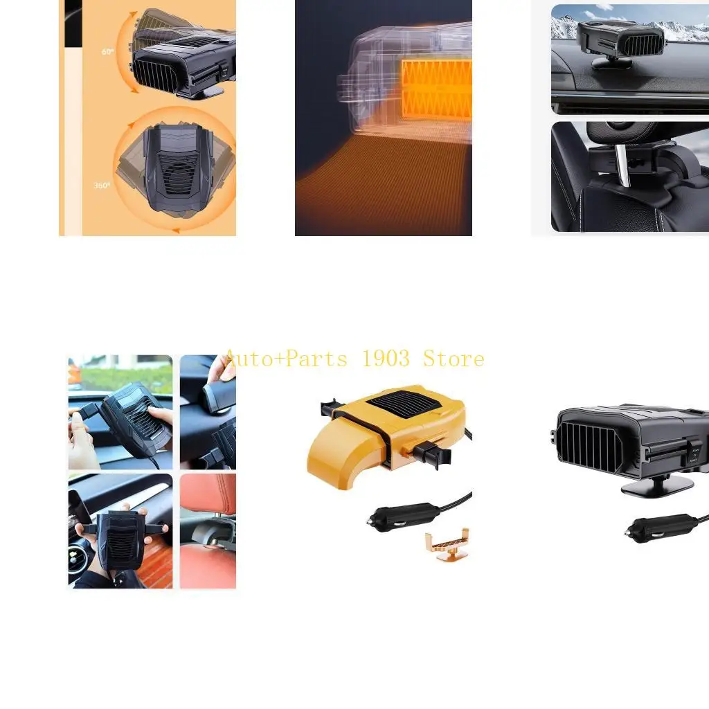 

E21C 12V Demister Vehicle Heater Fan Rotatable Heating Fan Winter Windshield Defogger Automobile Interior Heater