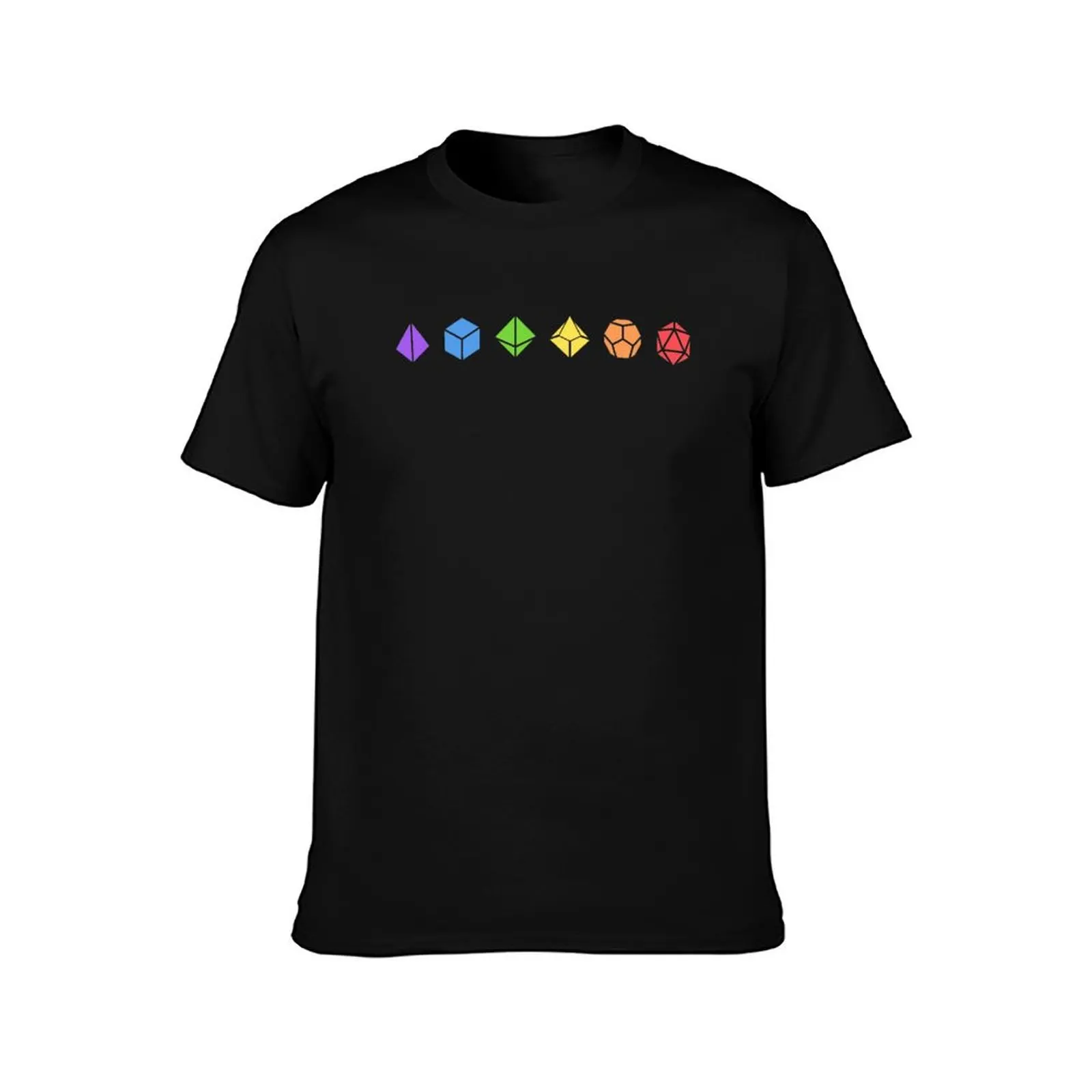 Colorful Polyhedral Dice Set T-Shirt Utility Work Short Sleeve Top T-Shirt