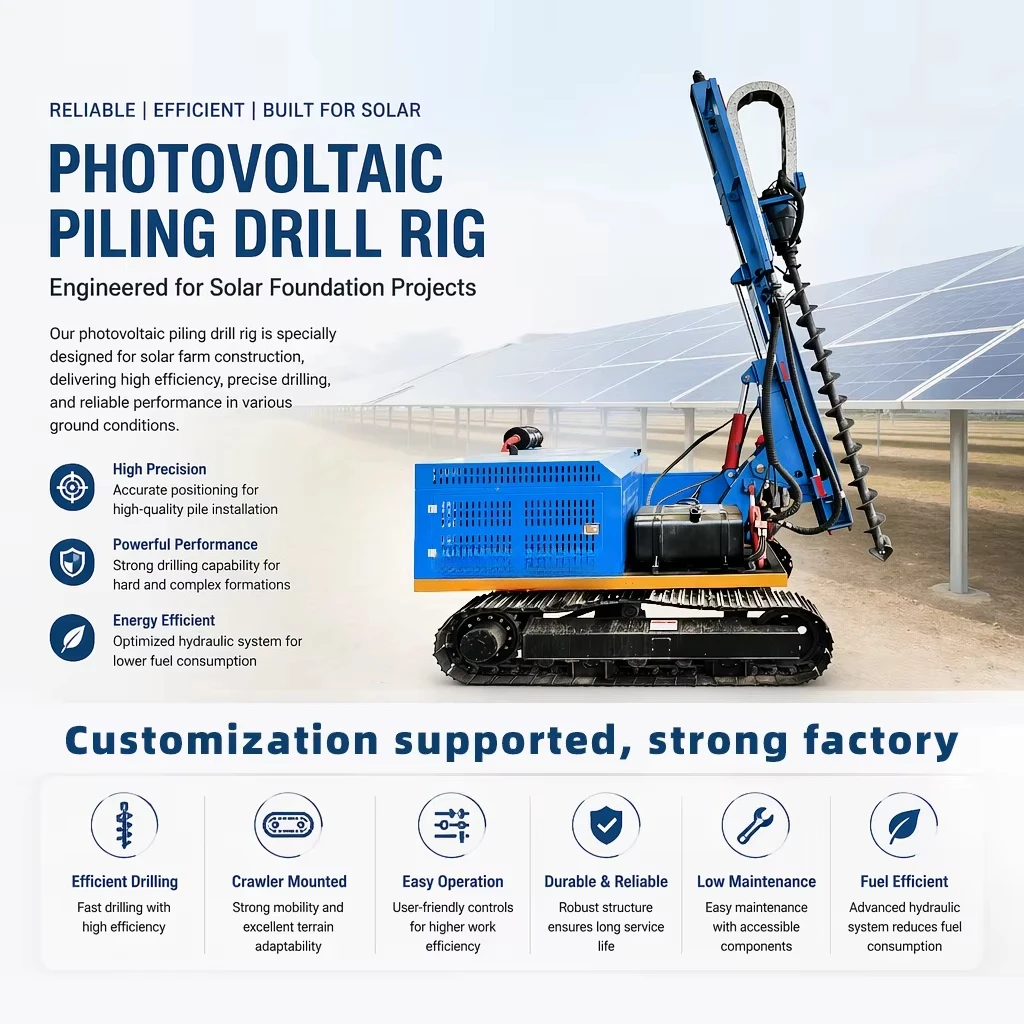 Customized Solar Post Driver All in One Solar Pile Driver for PV Installation Ground Mount Solar Farm Construction Equipment