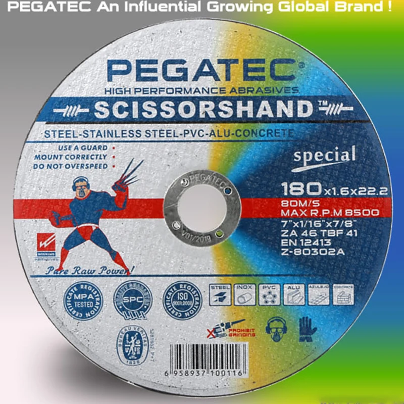 180x1.6x22.23 مللي متر أسطوانة تقطيع زاوية طاحونة قطع المعادن الفولاذ المقاوم للصدأ خاص رقيقة جدا طحن عجلة القرص 7 قطع الراتنج