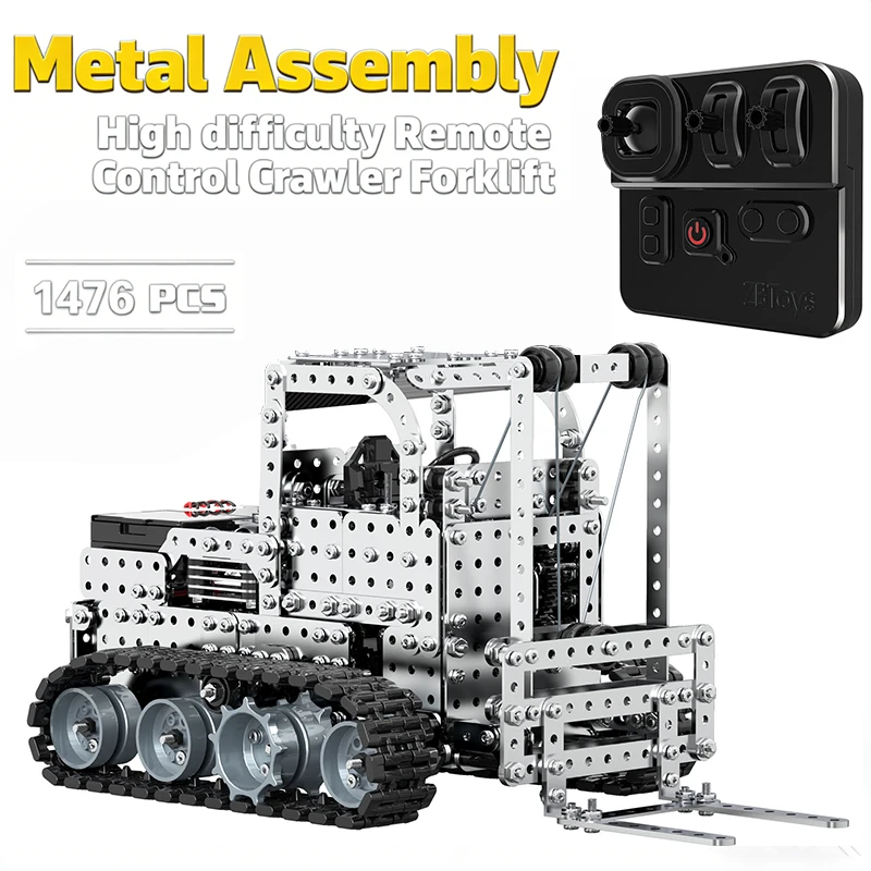 

Adult mechanical building blocks, nuts, high difficulty toys, manual assembly, remote control forklift, metal assembly model