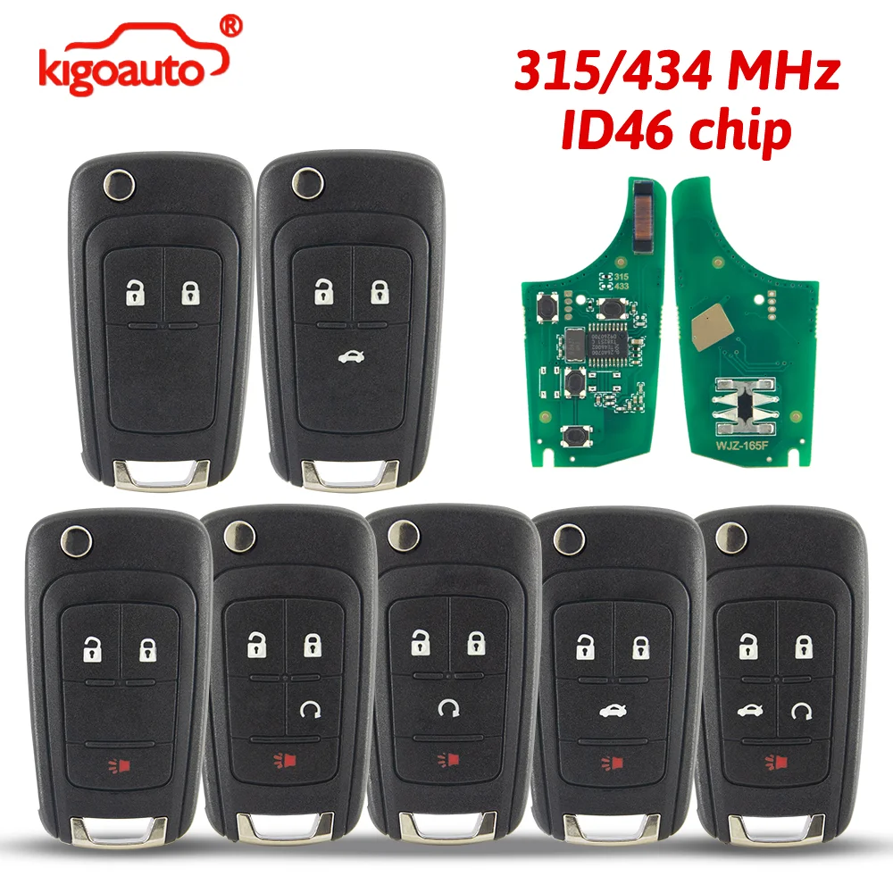 KIgoauto Klappbarer Autoschlüssel 315/433MHz 46Chip für Chevrolet Cruze Sonic Malibu Impala Equinox Camaro Orlando für Opel Vauxhall – Detail 1
