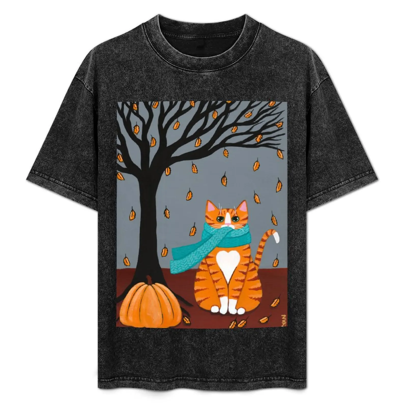 

Autumn Ginger Kitty T-Shirt Work Outdoor Short Sleeve Tee