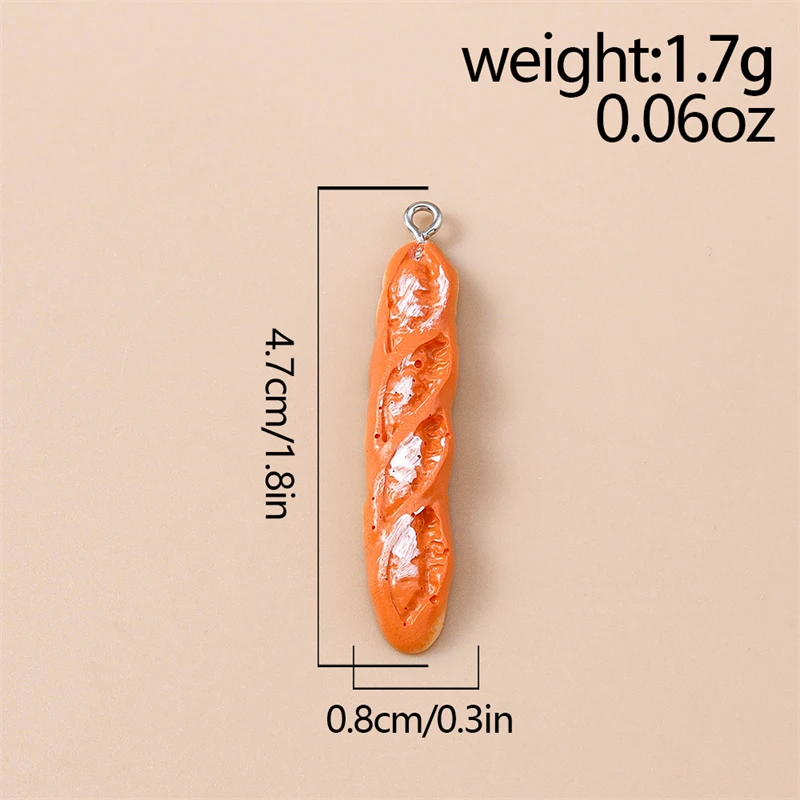 20 Stück niedliche, gemischte Anhänger in Form von Lebensmitteln und Brot aus Harz zum Basteln von Halsketten, Ohrringen, Armbändern, für DIY-Handarbeiten und als Schmuckzubehör. – Detail 10