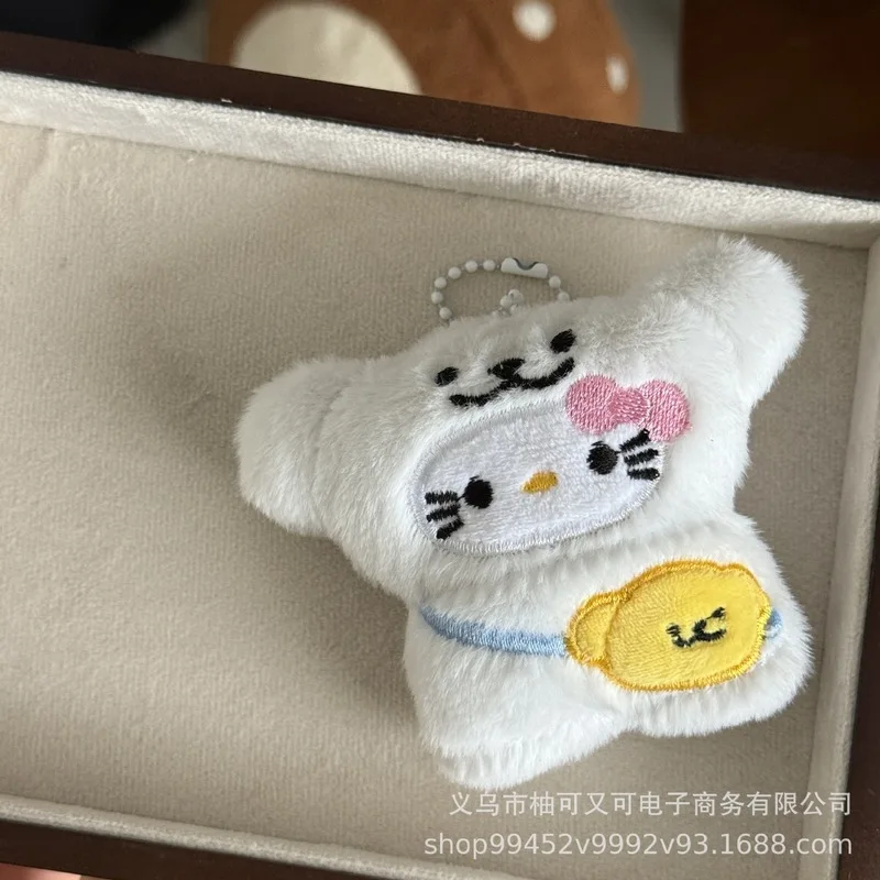 Originele schattige pluche kitten sleutelhanger hanger, lijn puppy rugzak hangende decoratie, creatieve popaccessoires