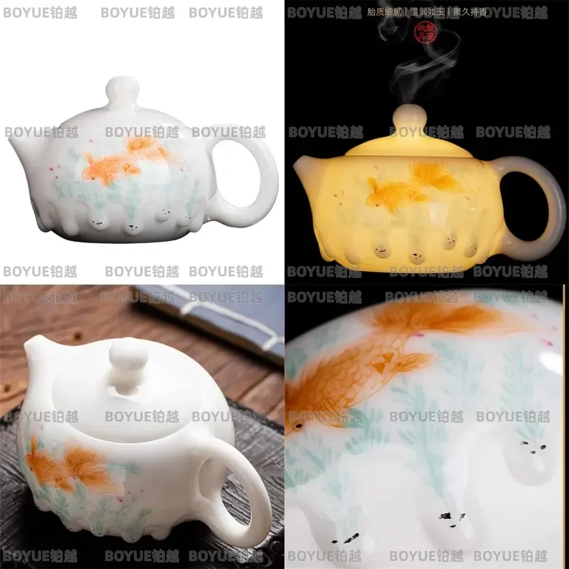Heavy Duty Cast Iron Teapot with Oil Resistant Coating Western Style Stovetop Kettle for Brewing Tea Durable Cookware