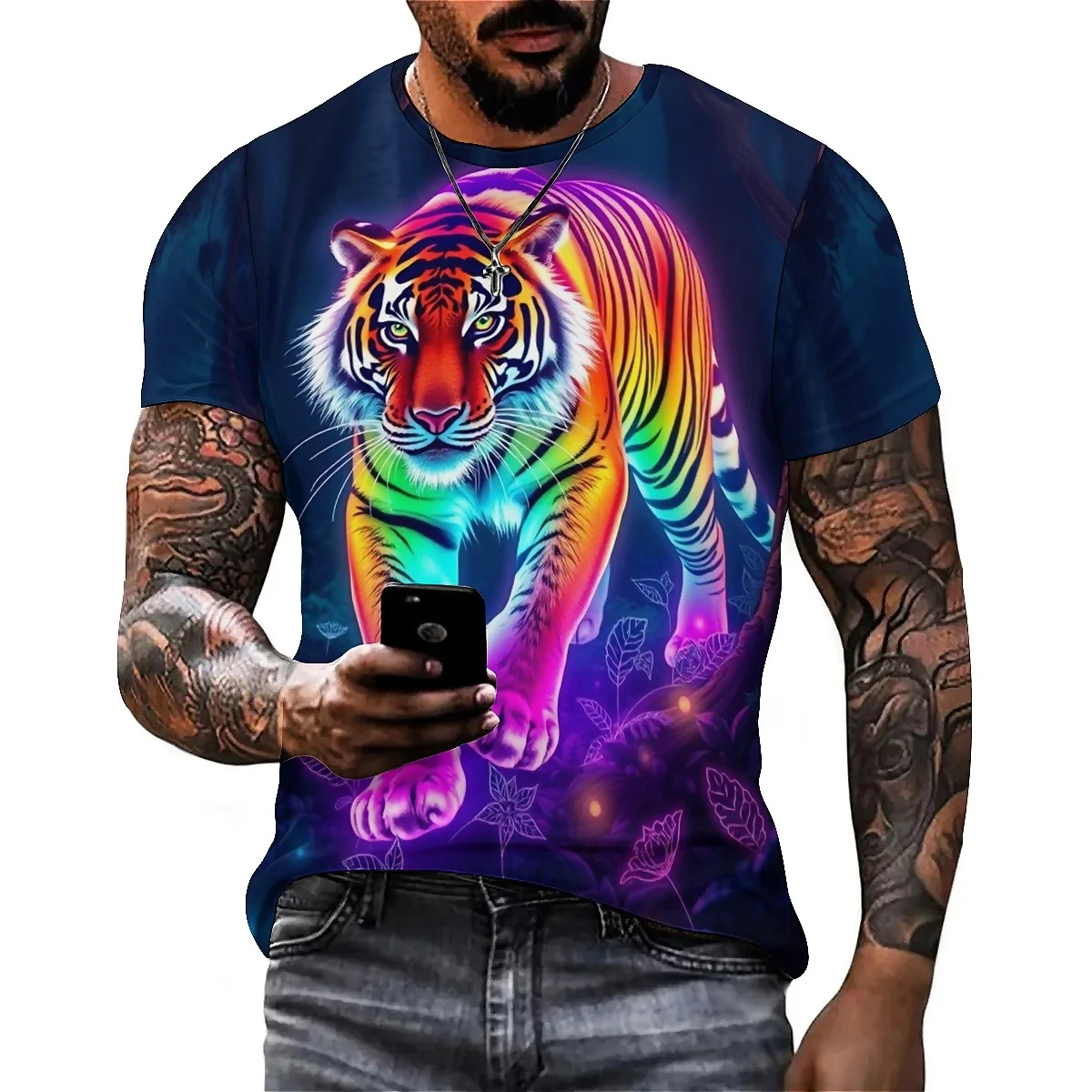 

Diverse Fashion Fun Pattern Men's 3D Printed Short Sleeve T-Shirt - Youth Loose Fit