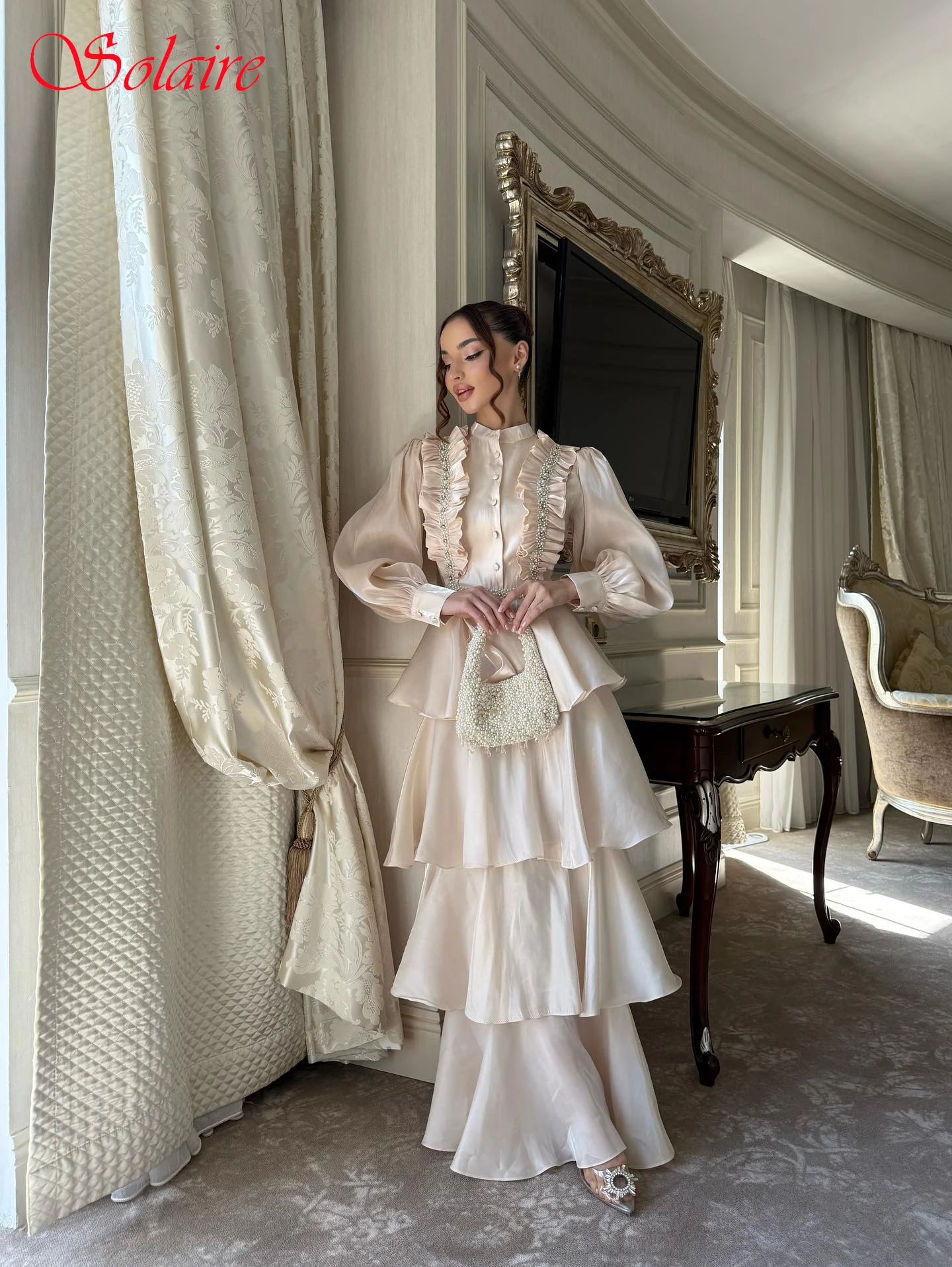 

Customized A-Line Crew Neck Elegant Evening Dress Fashion Temperament Bespoke Occasion Gowns Delicate High Quality Party Dress