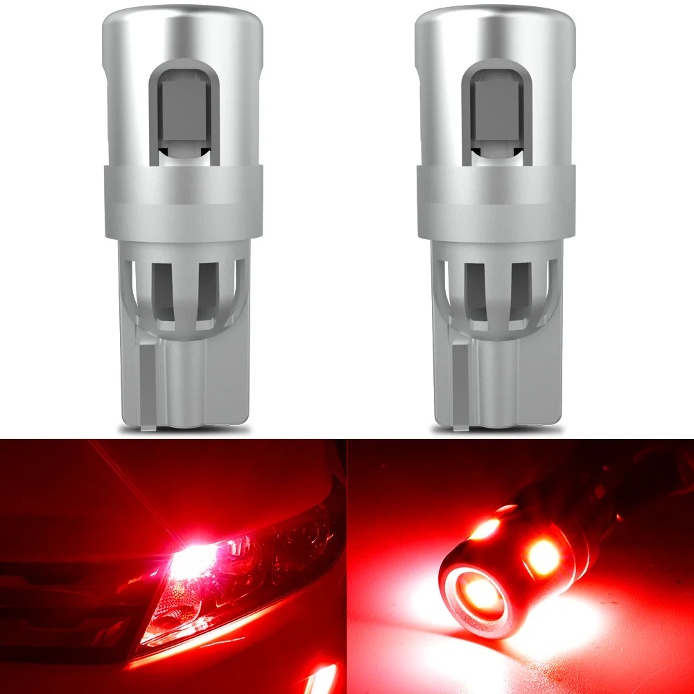 

2Pcs W5W T10 194 Led Bulb Canbus Amber Red Car Interior Light License Plate Dome Reading DRL Lamp For Discovery Tiguan Audi Golf