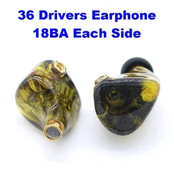 18BA IEM Earphones in-ear Monitor Headphones Balanced Armature Earbuds MMCX Detachable Cable Wired Headphones for Musicians IEMs