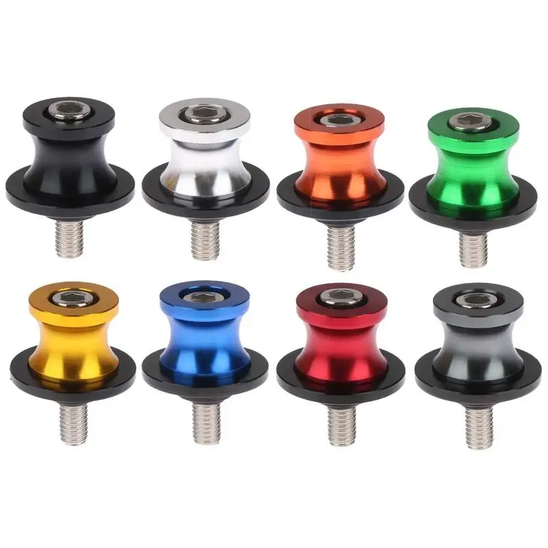 Motorcycle Swing Arm Sliders M8 Aluminum Alloy Swing Arm Universal Swingarm Spools For Lifting Pin Screw, Rear Sliders M8 