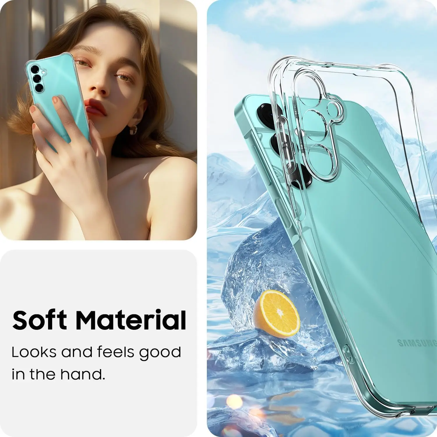 Clear Case For Samsung Galaxy A56 A36 A26 A06 Air-Bag Shockproof Silicone Case For Samsung A16 4G 5G Back Cover