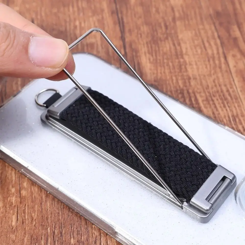 Suporte universal de anel de dedo para celular, autoadesivo, dobrável, suporte trançado para telefone